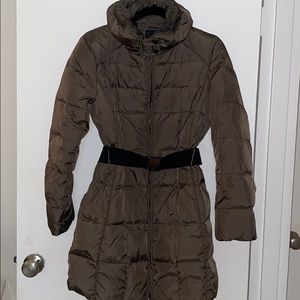 Zara Brown Puffer Jacket with Belt